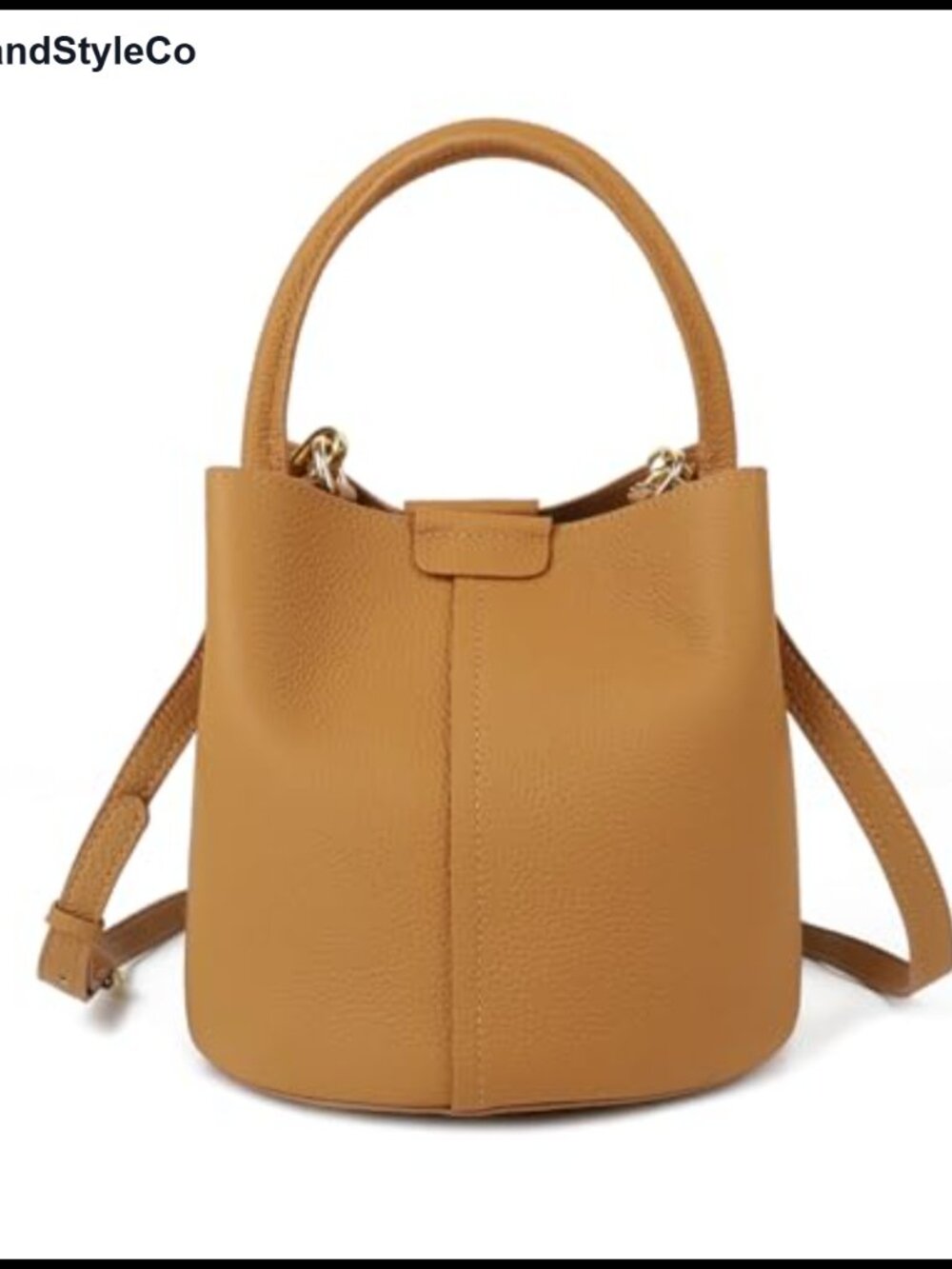 Genuine Leather Bucket Bag 3-in-1 Crossbody Shoulder Top Handle Purse